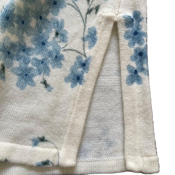 Woman Chrysanthemum White Floral Pullover Sweater 1X Top u - Picture 5 of 9